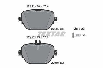 PASTILHA FREIO MERCEDES-BENZ E-CLASS (W213) AMG E 43 4-matic (213.064) EIXO TRASEIRO 2017 2018 129,2X17,4