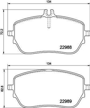 PASTILHA FREIO MERCEDES-BENZ A-CLASS Sedan (V177) A 200 (177.187) EIXO DIANTEIRO 2018 EM DIANTE 134X72,2X19