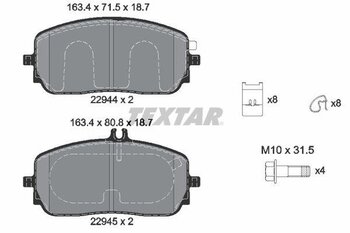 MERCEDES-BENZ A-CLASS (W177) AMG A 35 4-matic (177.051) EIXO DIANTEIRO 2020 EM DIANTE 163,4X18,7