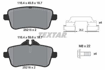 MERCEDES-BENZ A-CLASS (W176) A 45 AMG 4-matic (176.052) EIXO TRASEIRO 2013 2017 116,4X18,7