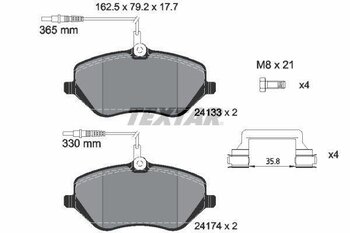 PASTILHA FREIO PEUGEOT 407 SW (6E_, 6D_) 2.0 16V DIANT 2005 2011 162,5X79,2X17,7