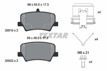 PASTILHA FREIO VOLVO XC40 (536) T4 EIXO TRASEIRO 2018 2021 99X17,3