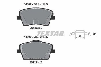 PASTILHA FREIO VOLVO XC40 (536) T4 EIXO DIANTEIRO 2018 2021 140,6X18,5