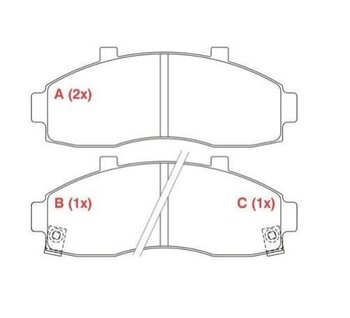 PASTILHA FREIO KIA BESTA Furgão 2.7 D 16L EIXO DIANTEIRO 1993 1999 153,8X58,5
