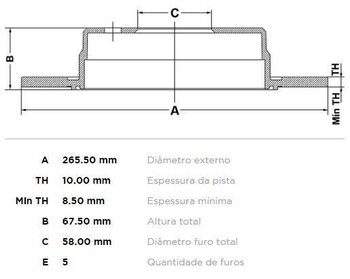 KIT 2 PÇs DISCO FREIO SUBARU FORESTER (SF) 2.5 AWD TRAS 1997 2002 67,4