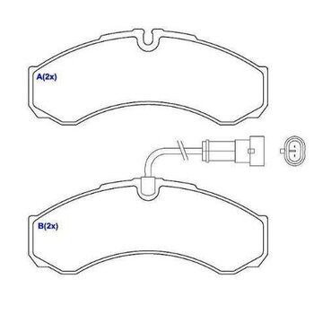 PASTILHA FREIO IVECO DAILY II Furgão 2.8 D HM 4180 TRAS 2000 2007