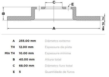 KIT 2 PÇs DISCO FREIO AUDI 100 (44, 44Q, C3) 3.0 quattro TRAS 2001 2004 26X26X12