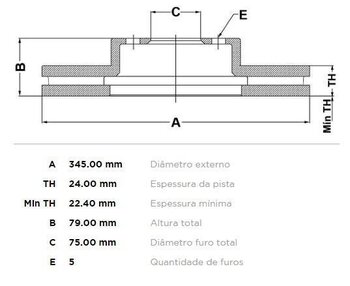 KIT 2 PÇs DISCO FREIO BMW 1 (E81) 118 I 4.4 i 2013 2018 35X35X12