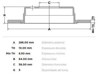 KIT 2 PÇs DISCO FREIO SUBARU FORESTER (SF) 2.0 AWD TRAS 2008 EM DIANTE 29x29x12