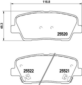 PASTILHA FREIO HYUNDAI EQUUS / CENTENNIAL (VI) 4.6 V8 EIXO TRASEIRO 2009 2013 116,8X48,3X15,5