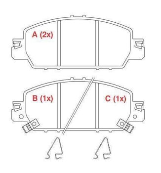 PASTILHA FREIO HONDA CIVIC X Sedan (FC_) 1.5 Touring (FC1) EIXO DIANTEIRO 2016 2021 60,5