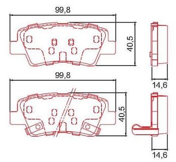 PASTILHA FREIO HYUNDAI i30 (GD) 1.6 16V Flex EIXO TRASEIRO 2012 2014