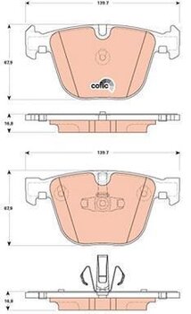 PASTILHA FREIO BMW 7 (F01, F02, F03, F04) 750 i EIXO TRASEIRO 2012 2015