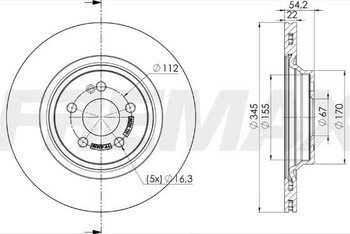 KIT 2 PCs DISCO FREIO MERCEDES-BENZ GLE Coupe (C167) GLE 400 d 4-matic (167.323) EIXO TRASEIRO 2020 2023 54,1