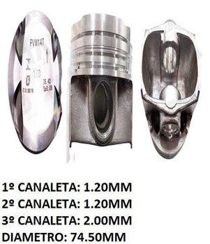 PISTAO  MOTOR VW GOLF VII (5G1, BQ1, BE1, BE2, BC1, BC2) 1.4 TSI Flexfuel 2015 2019