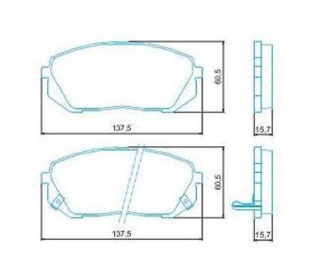 PASTILHA FREIO KIA SPORTAGE II (JE_, KM_) 2.0 16V 4WD EIXO DIANTEIRO 2004 2010