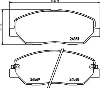 PASTILHA FREIO HYUNDAI SANTA FÉ III (DM, DMA) 3.3 GLS 4WD EIXO DIANTEIRO 2013 2019 156,9X60,9