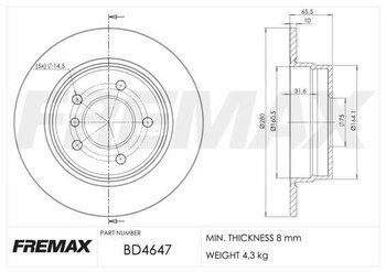 DISCO FREIO BMW 1 (E87) 120 i 2004 2007 66