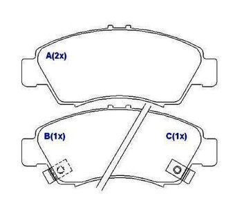 PASTILHA FREIO HONDA CIVIC VI Sedan (EJ, EK, SO) 1.6 EX (EK1) EIXO DIANTEIRO 1995 2000 15,5