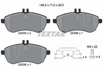 PASTILHA FREIO MERCEDES-BENZ C-CLASS (W204) C 180 Kompressor (204.044, 204.045) EIXO DIANTEIRO 2009 2011 146,2X71,5X20,6