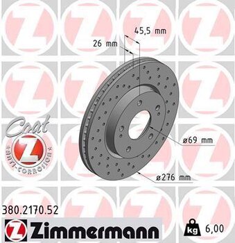 DISCO FREIO MITSUBISHI LANCER VIII (CY_A, CZ_A) EVO X (CZ4A) 2007 2015 46