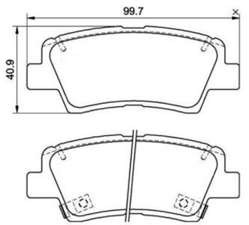 PASTILHA FREIO KIA STONIC (YB) 1.0 T-GDi Eco-Dynamics+ EIXO TRASEIRO 2021 EM DIANTE 99,7X40,9X15,5