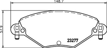 PASTILHA FREIO CITROËN C5 III Break (RW_) 2.0 16V EIXO DIANTEIRO 2008 2012 148,7X57,9X17,7