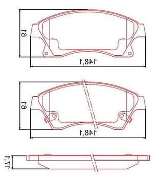 PASTILHA FREIO CHEVROLET TRAILBLAZER (31UX) 3.6 LTZ V6 4WD EIXO DIANTEIRO 2014 2020 151,9X60,7X15,8