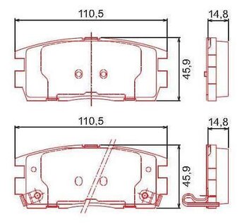 PASTILHA FREIO CHEVROLET CAPTIVA SPORT 2.4 VVT EIXO TRASEIRO 2009 2011 110,6