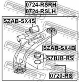 SUZUKI SX4 MONOCAB (EY, GY) 2.0 4x4 (YB41S) EIXO INFERIOR FRONTAL TRASEIRA 2006 2015 10x10x10