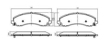 PASTILHA FREIO RAM 2500 Crew Cab Pickup (DJ) 6.7 D 4x4 2021 2022 212X21X71