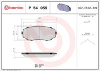 PASTILHA FREIO MITSUBISHI PAJERO SPORT III (KS_) 2.4 DI-D 4x4 2019 EM DIANTE 139X17X60