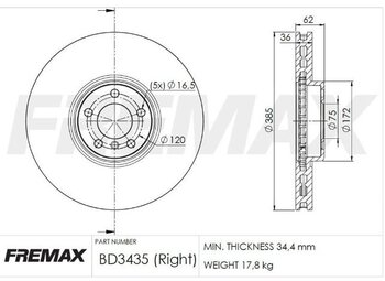 DISCO FREIO BMW X5 (F15, F85) M 50 d 2014 2018 62