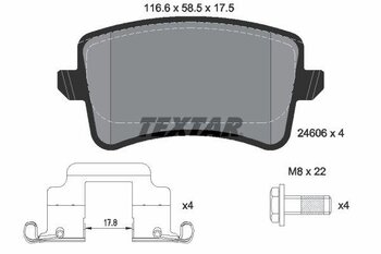 PASTILHA FREIO AUDI A4 B8 (8K2) 3.2 FSI quattro EIXO TRASEIRO 2008 2012 116,6X58,5X17,5