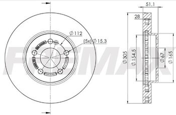 DISCO FREIO MERCEDES-BENZ A-CLASS (W177) A 200 (177.087) EIXO DIANTEIRO 2019 2021 51,1