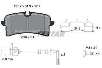 PASTILHA FREIO AUDI A8 D4 (4H2, 4H8, 4HC, 4HL) 4.2 FSI quattro EIXO TRASEIRO 2009 2013 131,3X61,9X17,7