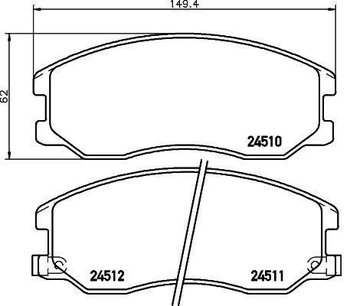 PASTILHA FREIO CHEVROLET CAPTIVA SPORT 2.4 EIXO DIANTEIRO 2011 2017 149,4X62X16,9