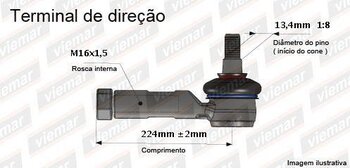 TERMINAL DIRECAO HYUNDAI SANTA FÉ III (DM, DMA) 3.3 GLS 4WD EIXO DIANTEIRO LADO ESQUERDO 2013 2019 224