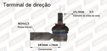 TERMINAL DIRECAO PEUGEOT EXPERT Furgão (V_) 1.6 BlueHDi 115 Business EIXO DIANTEIRO LADO DIREITO 2017 2021