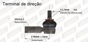 TERMINAL DIRECAO HONDA CITY VII Hatch (GN6, GN2) 1.5 i-VTEC Flexfuel (GN2) EIXO DIANTEIRO LADO ESQUERDO 2021 EM DIANTE 169