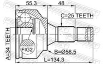 HOMOCINETICA PEUGEOT 307 (3A/C) 1.6 Presence Pack Flex EIXO DIANTEIRO DO LADO DA RODA 2006 2012 20X14X14