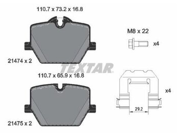 PASTILHA FREIO BMW 3 (G20, G80, G28) 330 i EIXO TRASEIRO 2019 EM DIANTE 110,7X16,8