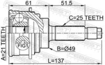 HOMOCINETICA SUZUKI BALENO SW (EG) 1.6 GS 16V (SY416) EIXO DIANTEIRO DO LADO DA RODA 1995 2005 20X12X12