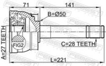 HOMOCINETICA NISSAN FRONTIER (D22) 3.2 D 4x4 EIXO DIANTEIRO DO LADO DA RODA 1997 2000