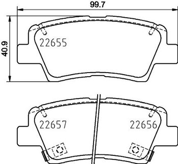 PASTILHA FREIO HYUNDAI TUCSON (TL, TLE) 1.6 T-GDi EIXO TRASEIRO 2017 2023 99,7X40,9X15,5