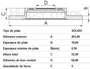 KIT 2 PÇs DISCO FREIO TOYOTA RAV 4 V (_A5_, _H5_) 2.5 Hybrid AWD (AXAH54, AXAL54) 2019 EM DIANTE