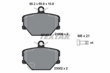 PASTILHA FREIO SMART FORTWO Cabrio (451) 1.0 Turbo (451.432) EIXO DIANTEIRO 2007 EM DIANTE 90,2X69,8X15,8