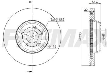 DISCO FREIO MERCEDES-BENZ C-CLASS (W206) C 300 (206.046) EIXO DIANTEIRO 2022 EM DIANTE 64