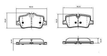 PASTILHA FREIO BMW 3 (G20, G80, G28) 2.0 320i ActiveFlex EIXO TRASEIRO 2021 EM DIANTE 98,7X16,7