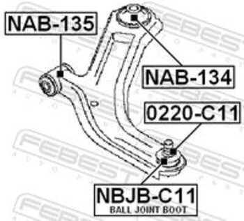 PIVO SUSPENSAO NISSAN TIIDA Hatch (C11) 1.8 S/SL EIXO INFERIOR FRONTAL 2007 2009